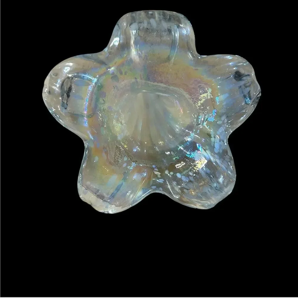 Vintage Handblown Iridescent Glass Lily Stem 8